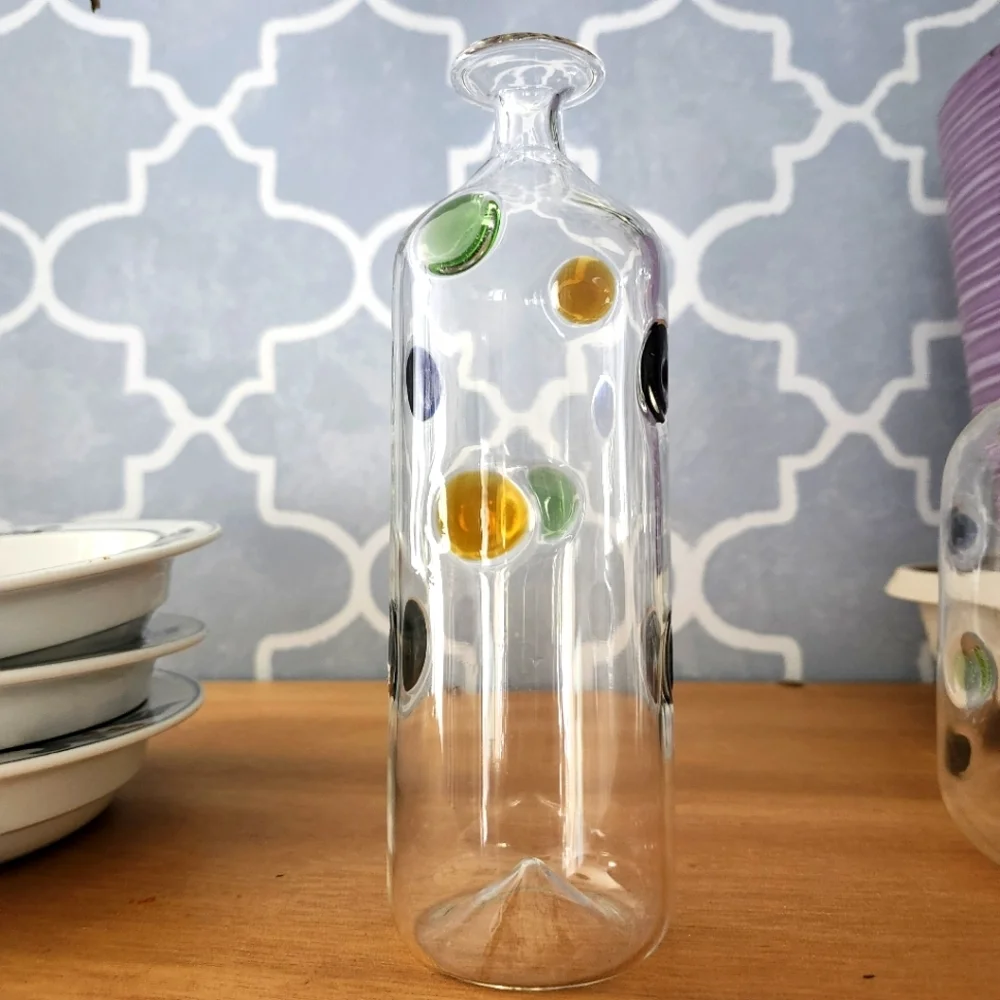 Colorful Glass Bottle with Dots